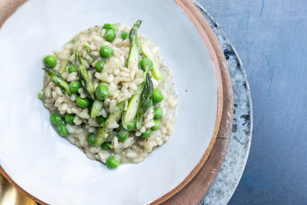pea and asparagus risotto