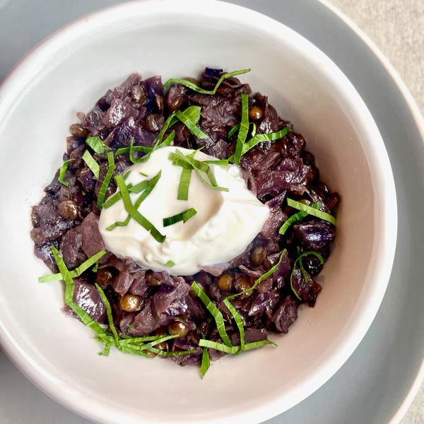 Caramelized Cabbage and Lentils