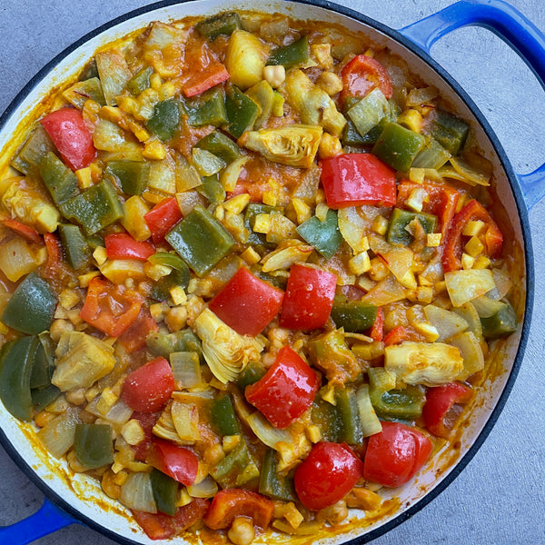 Lemon and Artichoke Paella with Pumpkin