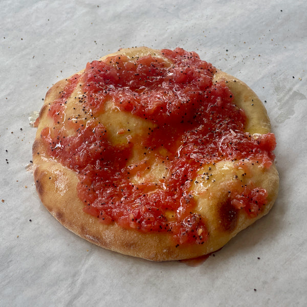 Grated Tomato Flatbreads with Poppy Seeds