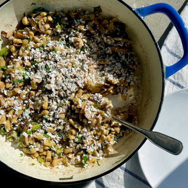 Chickpea Spaetzle with Mushrooms