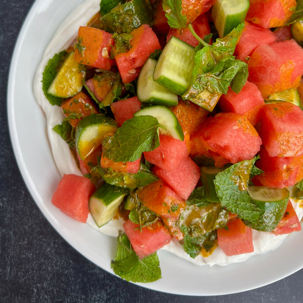 Watermelon and Cucumber Salad