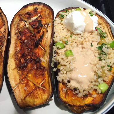 Roasted Eggplant with Couscous