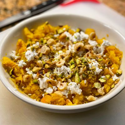 Butternut Squash with Feta and Hazelnuts