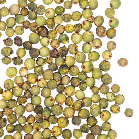 close up green peppercorn