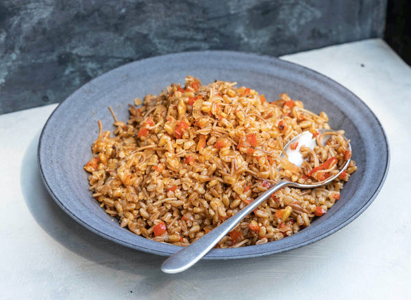 Farro with Toasted Noodles