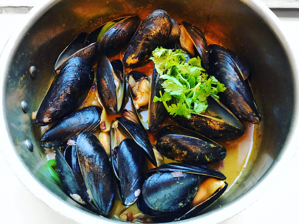 Pan Seared Mussels