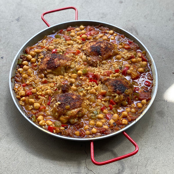 Chicken Paella with Red and Green Peppers