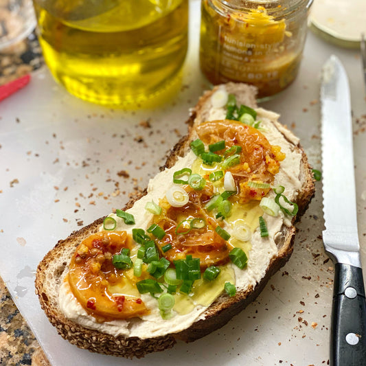 Hummus and Lemon Tartine