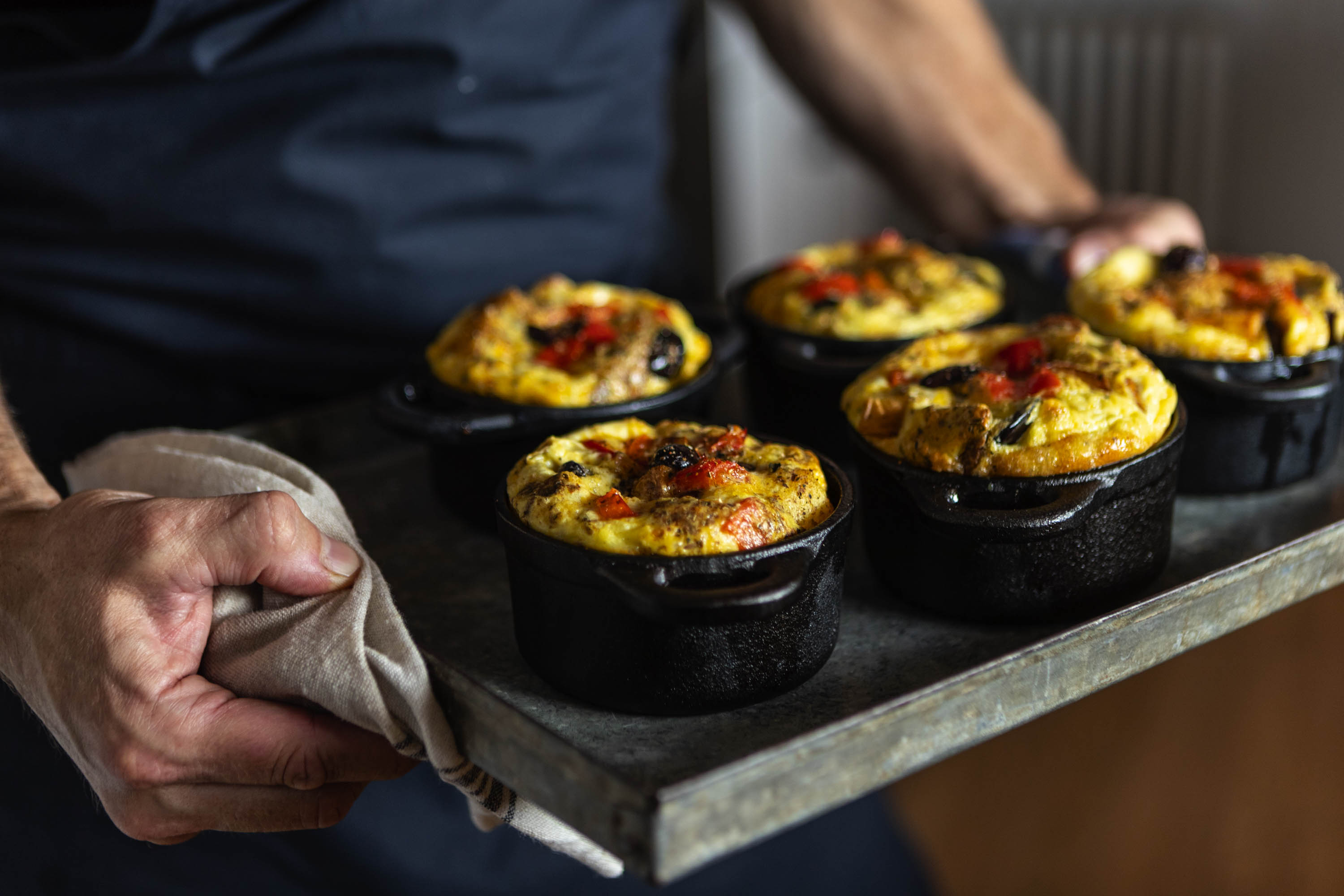 Mini Potato, Olive, and Bell Pepper Frittatas