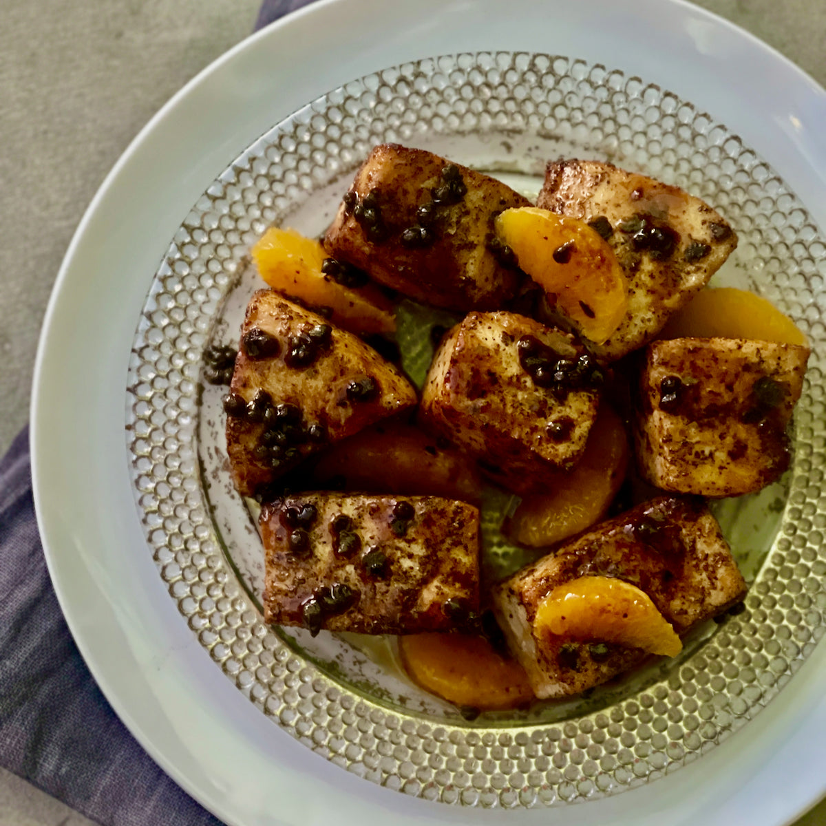 Seared Swordfish with OrangeSoy Glaze