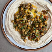 Chermoula Chickpeas with Preserved Lemon and Hummus