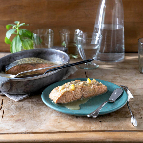 Poached Salmon with Basil