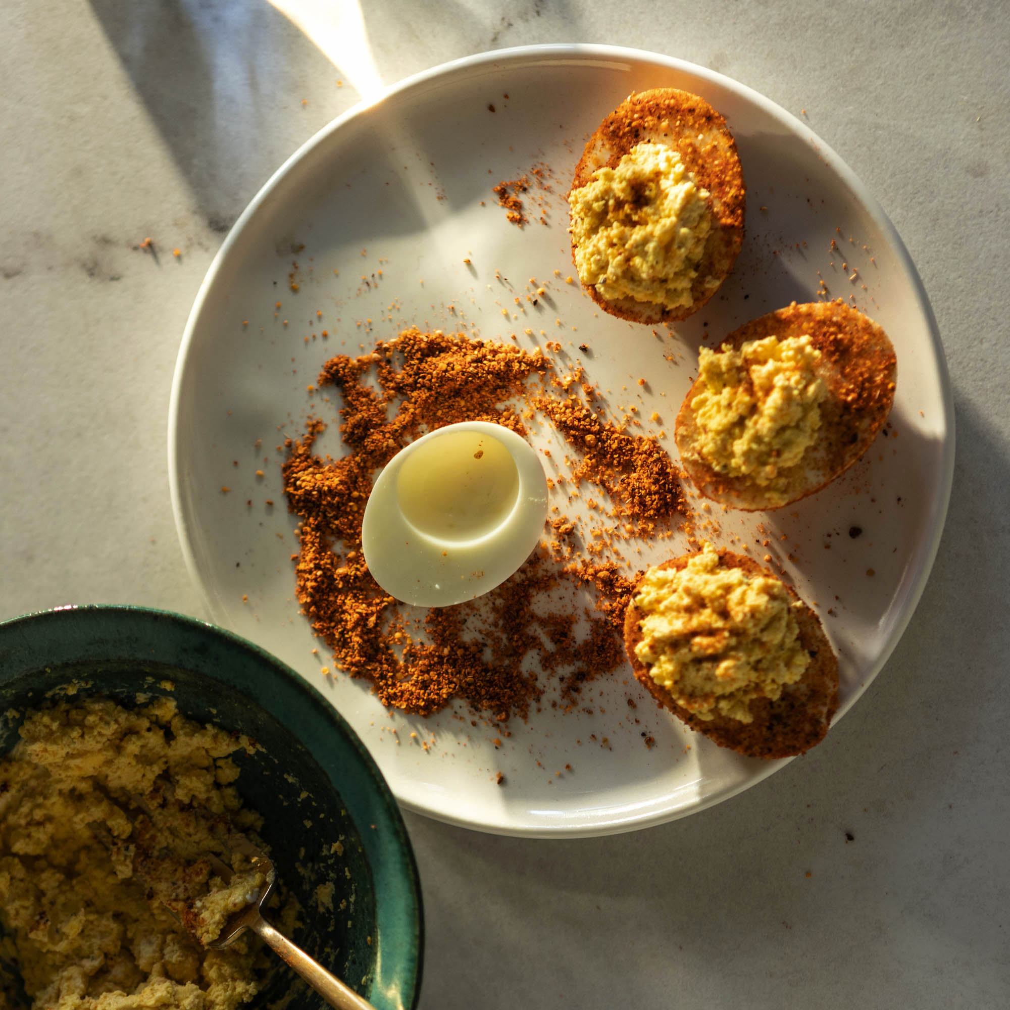 Olive Oil Deviled Eggs
