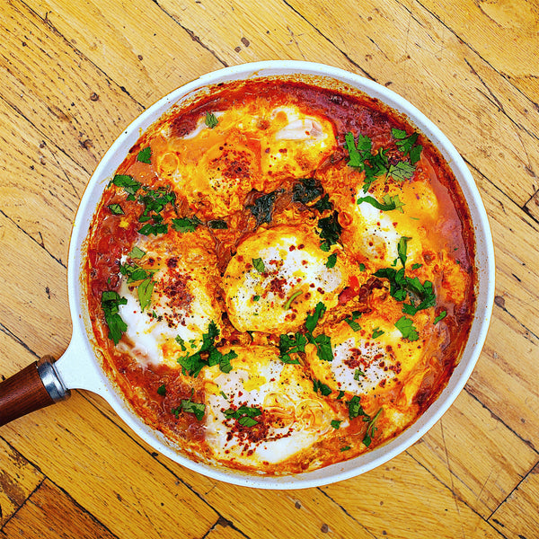 Shakshuka in a frying pan