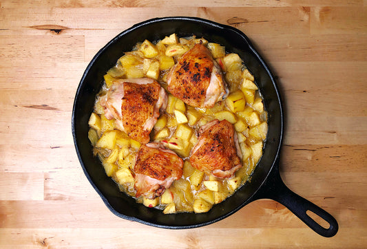 chicken over apples