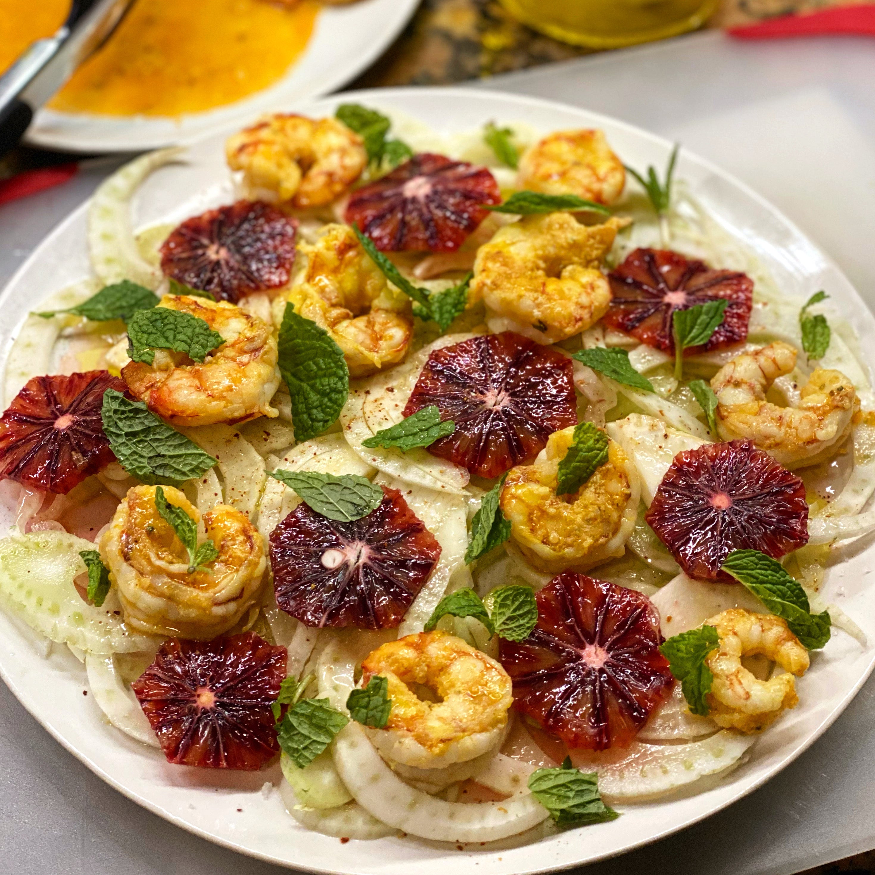 shrimp fennel and blood orange salad