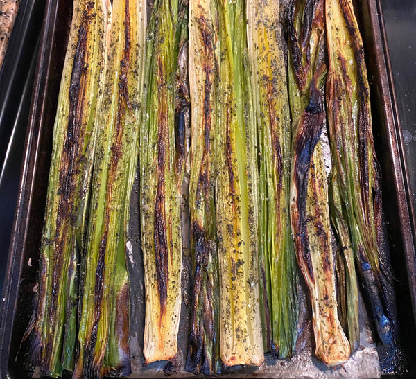 Roasted Leeks with Blood Orange and Dill