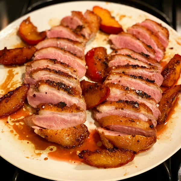 Roasted Duck with Peaches and Balsamic Vinegar