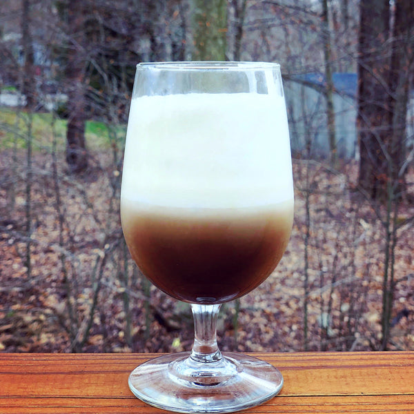 irish coffee in a footed glass