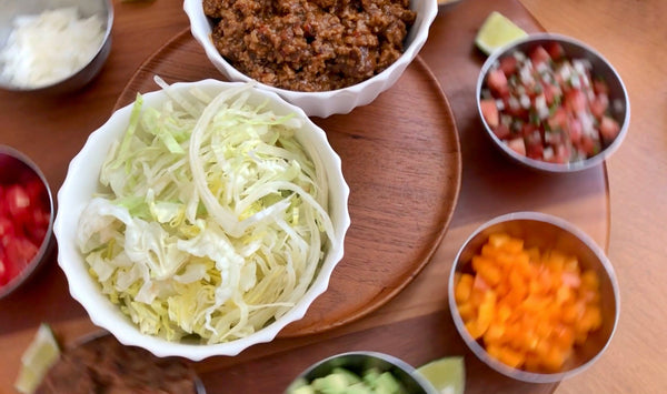 taco meat and fixings