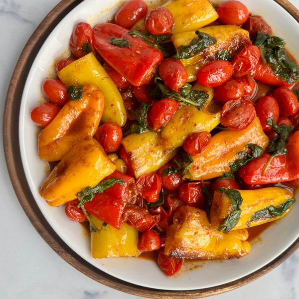 Peppers and basil mezze