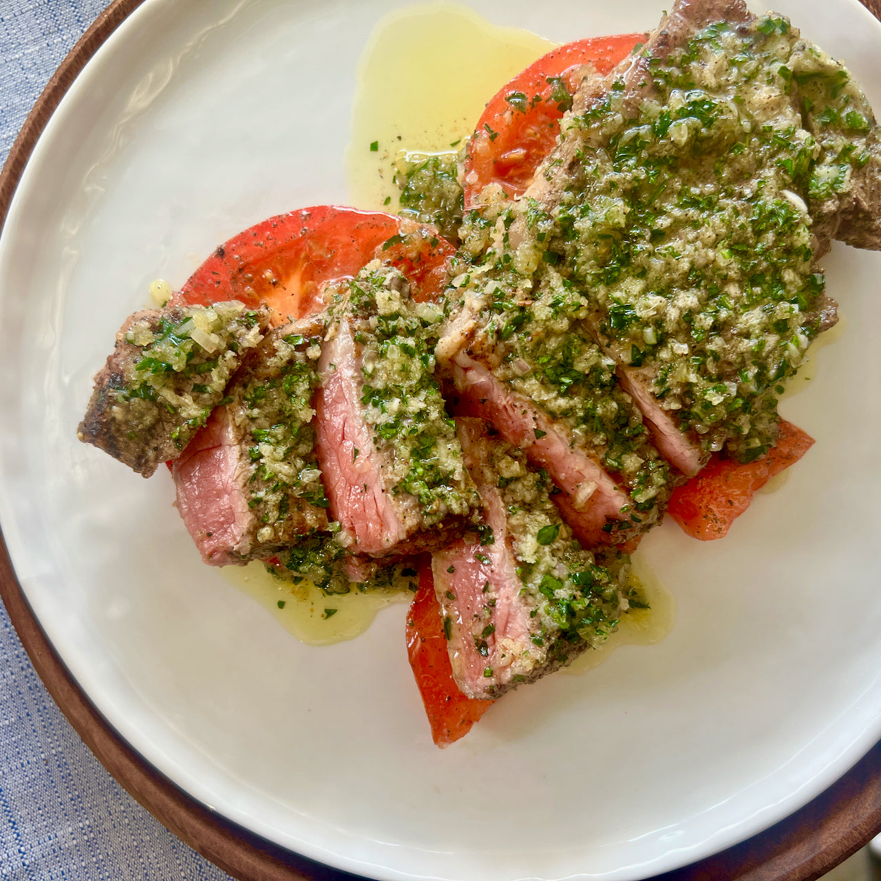 Grilled Steak with Herb Butter