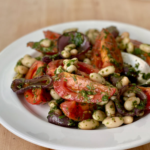 Grilled Tomato and White Beans
