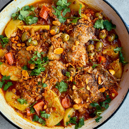 Moroccan Braised Chicken with Potato and Olives
