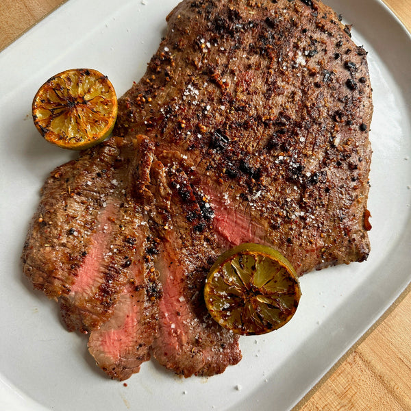 Pepper and Chili Crusted Flank Steak