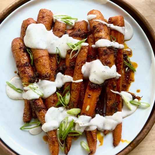 roasted carrots with smoked cinnamon cream