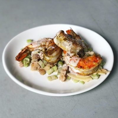 Sillery Shrimp with Apple Slaw