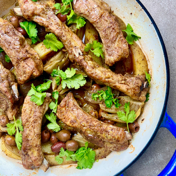 Slow Roasted Ribs with Fennel and Olives