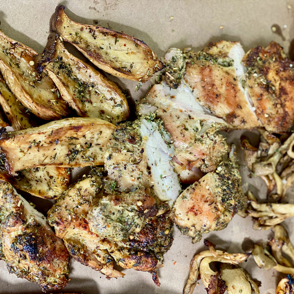 Herb Grilled Chicken and Mushrooms