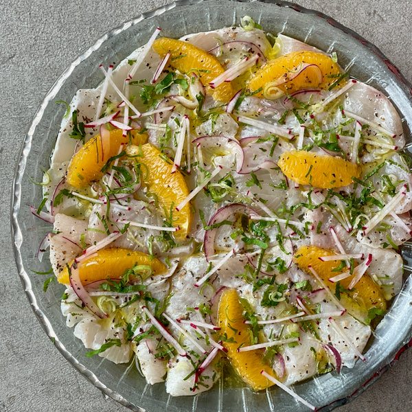 Hamachi Crudo with Orange and Sel d'antibes