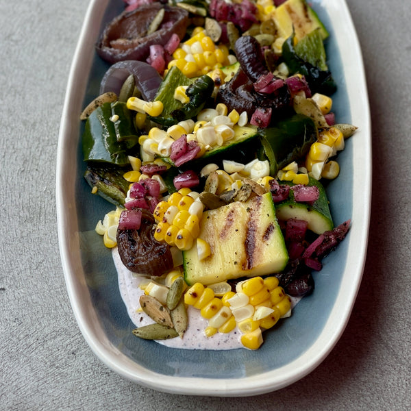 corn salad poblano and yogurt