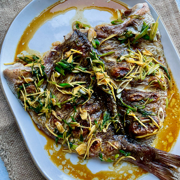 Crispy Snapper with Ginger and Scallion