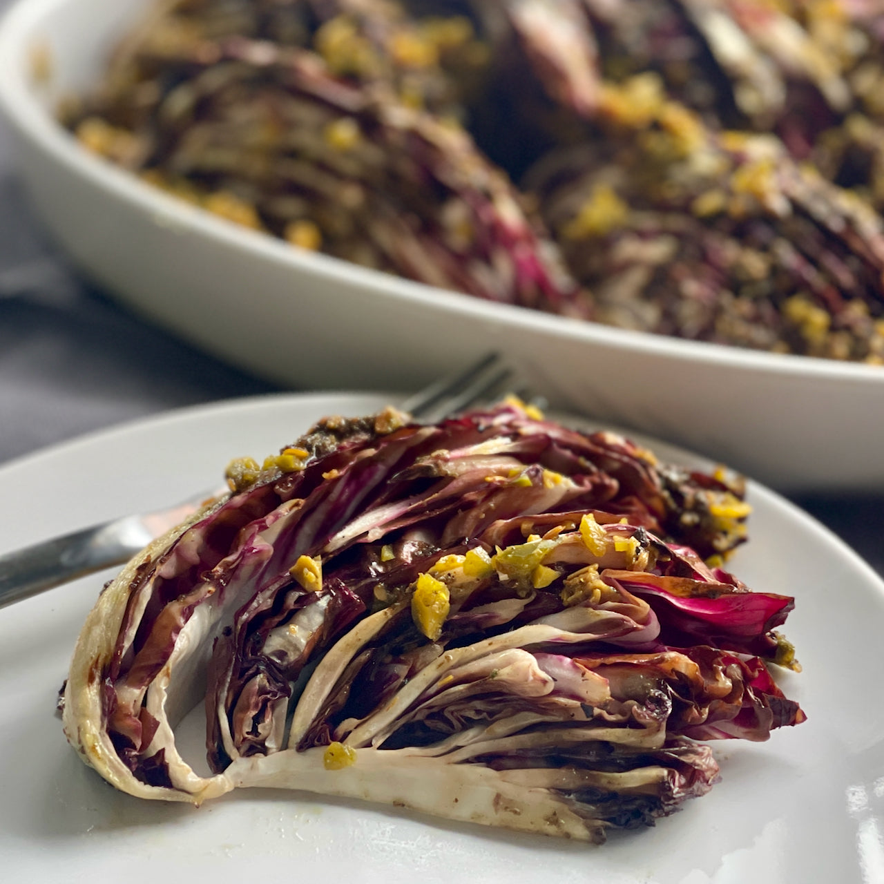 Radicchio with Zaatar and Olive 
