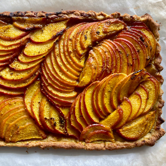 Peach, Saffron, Honey Galette