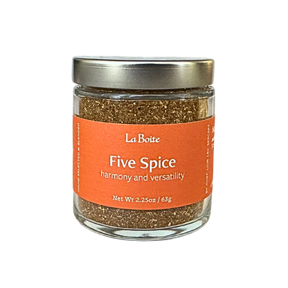 Jar of La Boite Five Spice on a white background