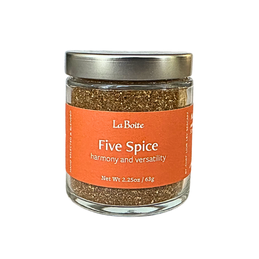 Jar of La Boite Five Spice on a white background