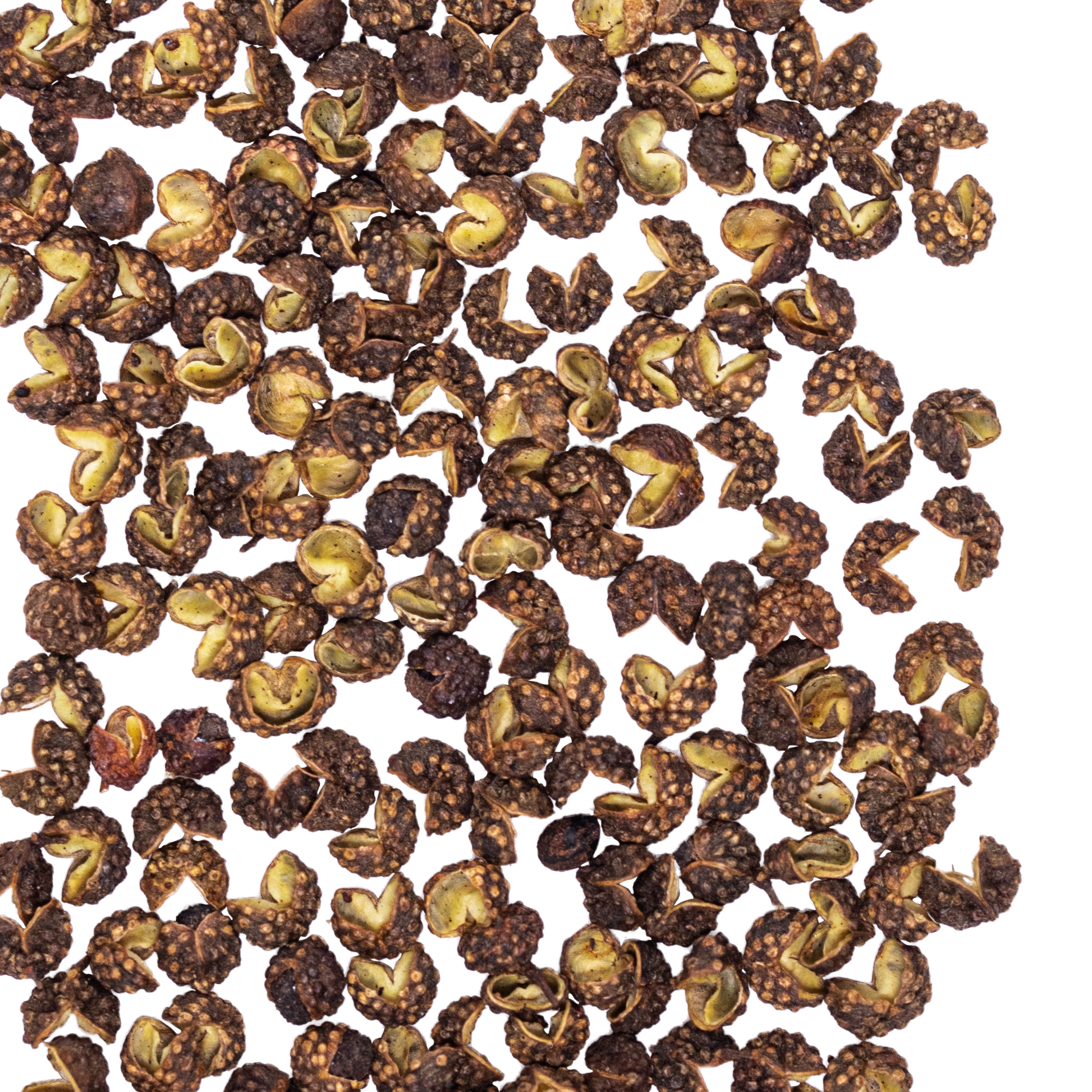 close up green sichuan peppercorn