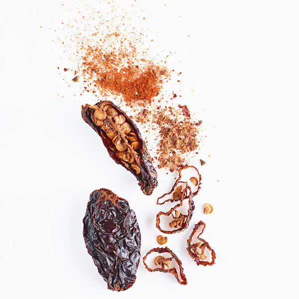 dried chipotle peppers up close