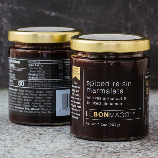 jar of spiced raisin marmalata